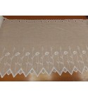 Pipacs,fehér hímzett,bordűrös vitrázs függöny 60 cm