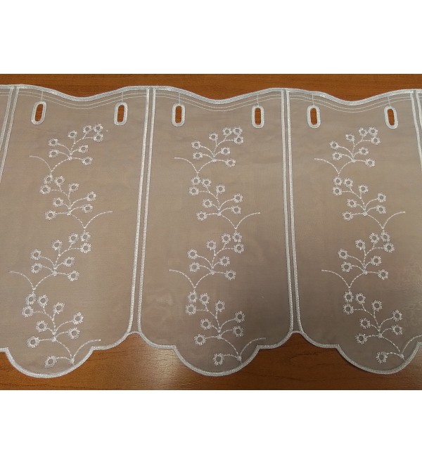 Glamour,hímzett fehér 30 cm vitrázsfüggöny