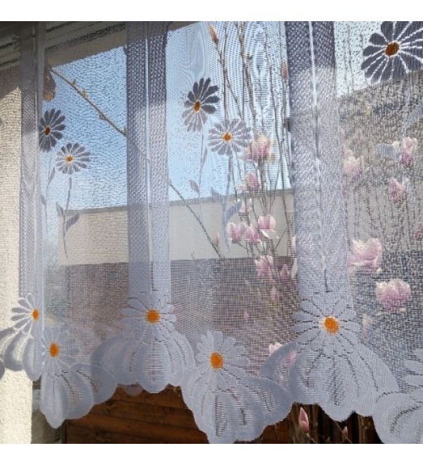 Margarétás vitrázs függöny 45 cm