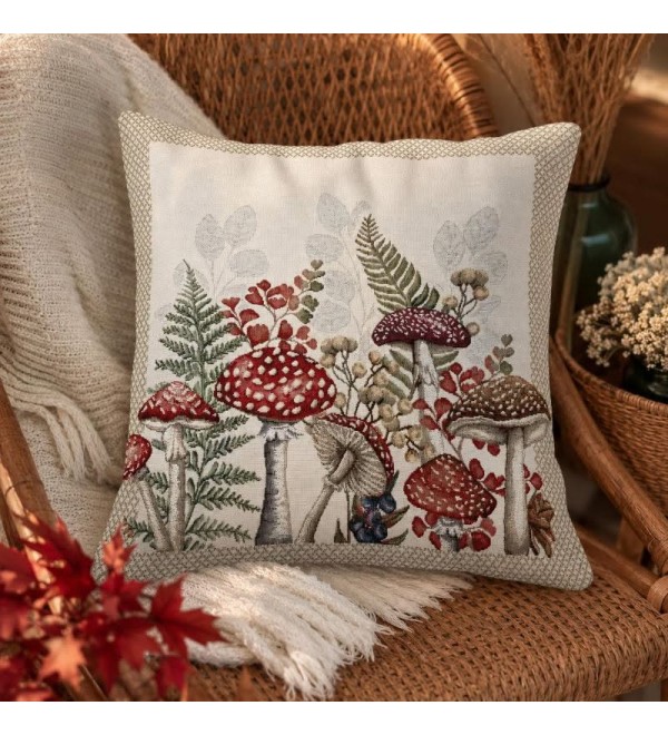 Díszpárna huzat Gombák 45x45 cm
