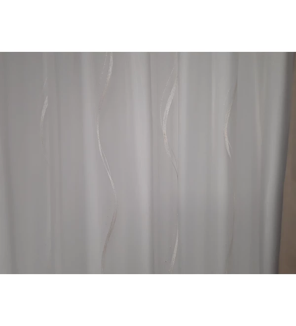 Kész függöny bézs hullámos 215 cm magas (140 cm-es karnisra)