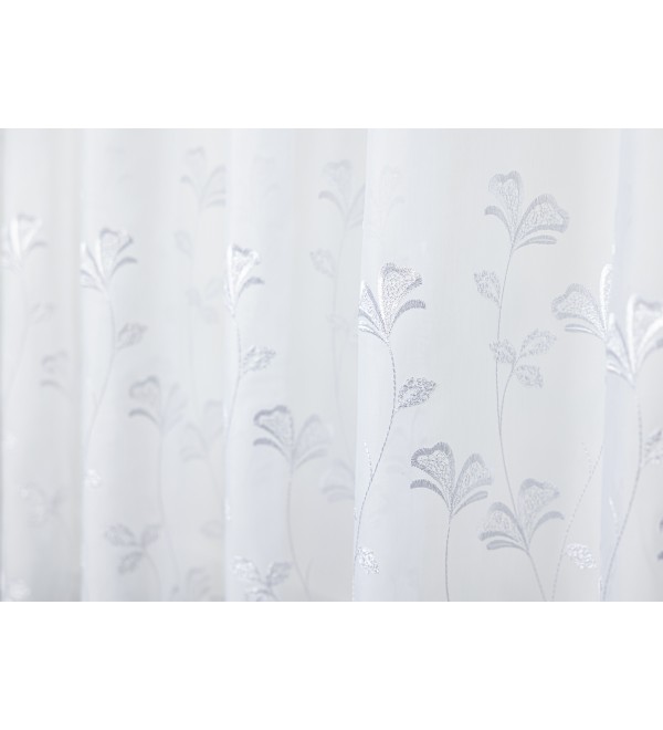 H1/3754/175 fehér virág mintás,hímzett függöny
