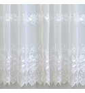 H2/1182 virágos bordűrös fényáteresztő függöny 175 cm 01 fehér