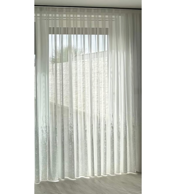 Danilo, törtfehér bordürös függöny 290 cm Smirna