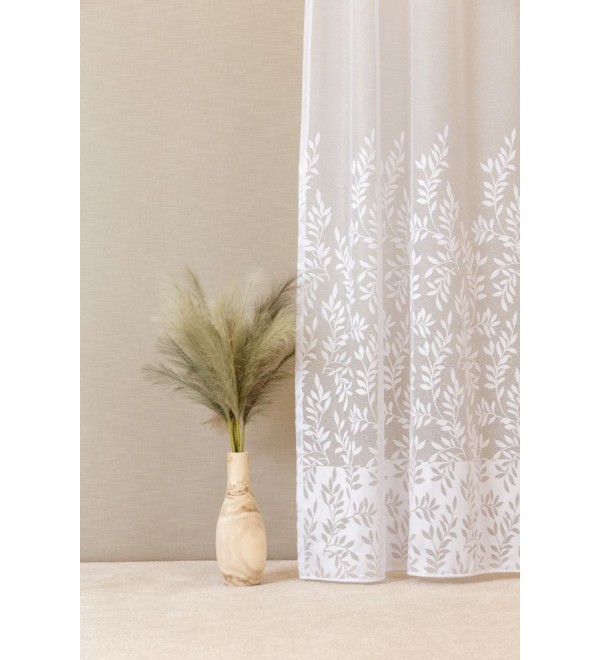 Boronka, leveles,bordürös fehér függöny 280 cm