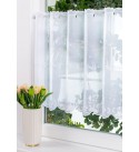 Hímzett voile Fino,virágos 60 cm vitrázs fehér