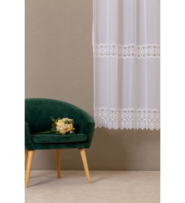 Hímzett sable Volta 210 cm fényáteresztő függöny