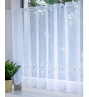 Garadna,fehér hímzett,bordűrös vitrázs függöny 60 cm