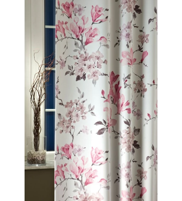 Dim out nyomott Magnólia 30 ciklámen 150 cm széles sötétítő függöny