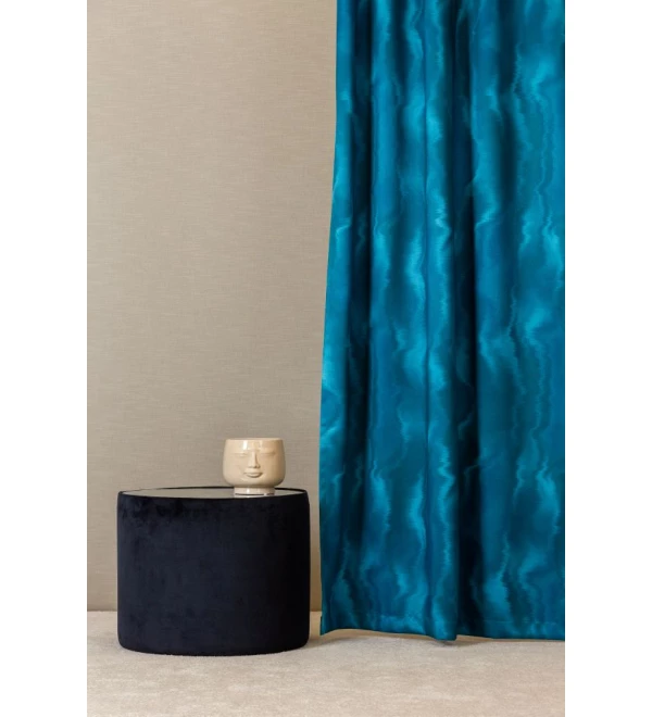 Dim out nyomott Delhi sötétítő függöny 150 cm 40 türkiz 