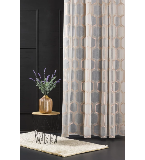 Bridget 23 rosegold-modern mintás fényáteresztő függöny