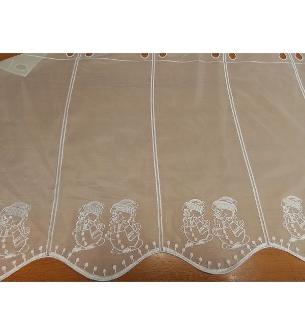 Hóemberke karácsonyi fehér 45 cm vitrázs függöny