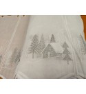 Ezüst házikó karácsonyi fehér 45 cm vitrázs függöny
