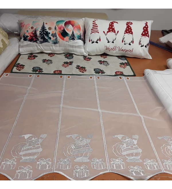 Mikulás karácsonyi fehér 60 cm vitrázs