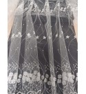 Flóra tüll hímzett,virágos fehér fényáteresztő függöny 280 cm