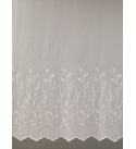 Cortina hímzett, leveles aljú voile fényátersztő függöny 210 cm ekrü