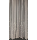 Cortina hímzett, leveles aljú voile fényátersztő függöny 210 cm ekrü