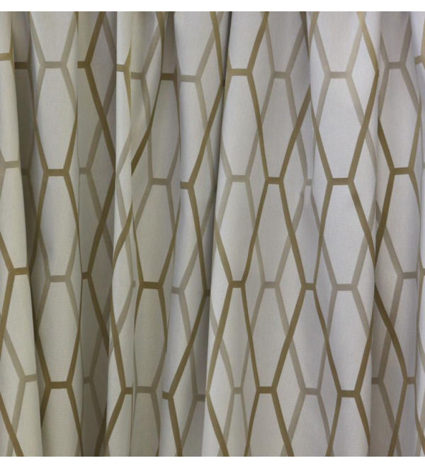 Tel Aviv 10 ekrü geometriai mintás dekor függöny 290 cm méterben
