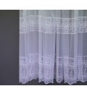 Legnano fehér hímzett bordűrös mintájú voile fényáteresztő függöny 290 cm méterben