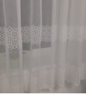 Kész függöny krémszínű hímzett,bordűr mintás 180 cm magas (150 cm-es karnisra)